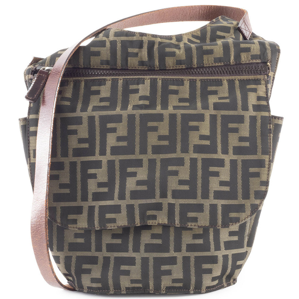 Fendi Zucca Shoulder Bag Khaki Green